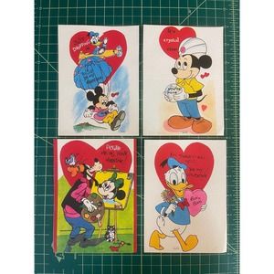 Lot of 8 Vintage Disney Valentines Day Cards